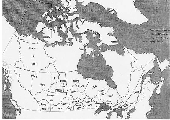 Map Of Canada 1850 Map Of Canadian Indian Treaties - Treaties Canada And Indians